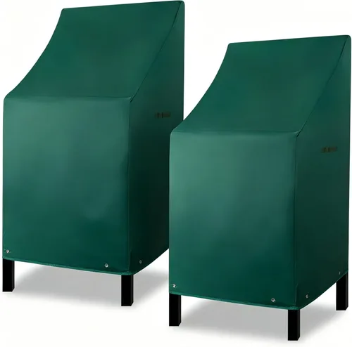 Miniatura 13 de RosieLily Fundas para sillas de patio con respaldo alto, impermeables, resistentes, apilables, para taburetes de bar al aire libre, fundas