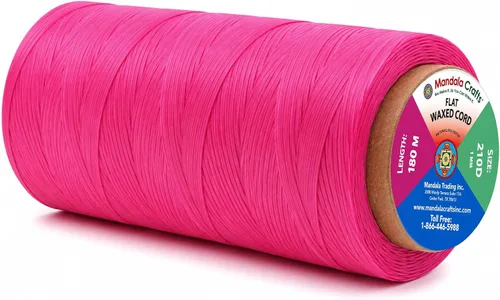 Miniatura 104 de Mandala Crafts Hilo encerado plano de 24 colores surtidos para costura de cuero, 55 x 24 yardas, hilo de poliéster 150D 0.031 in para cueros