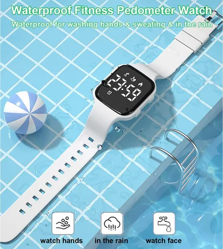 Miniatura 6 de Reloj con podómetro para niños sin aplicación/Bluetooth, reloj de pulsera deportivo LED con temporizador, calorías, distancia/contador de pasos, 2