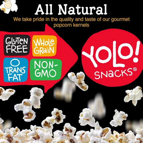 Miniatura 3 de YOLO! Granos de Palomitas de Maíz Gourmet Virtualmente Sin Cáscara, Maíz para Palomitas Mariposa Blanco Premium, Sin OGM, Sin Gluten, Vegano, Bolsa
