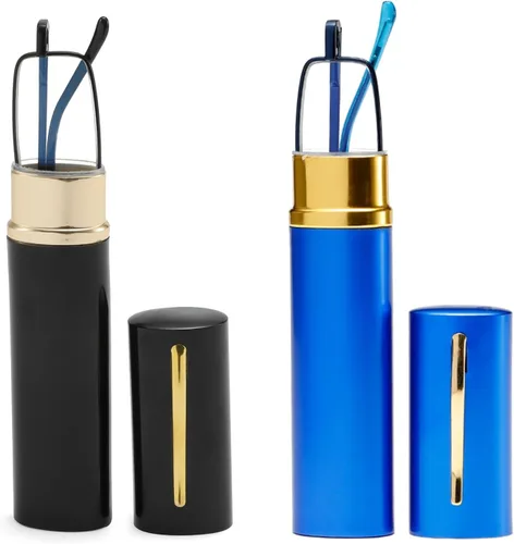 Miniatura 14 de Lentes de lectura con bloqueo de luz azul, lectores de bolsillo delgados con estuche de clip para bolígrafo, mini lectores ligeros