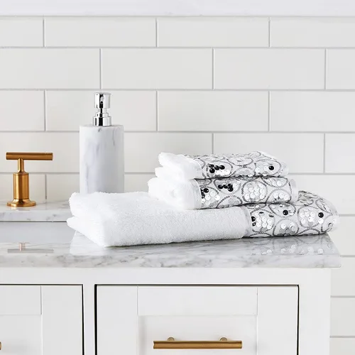 Miniatura 2 de Popular Bath Sinatra - Juego de toallas de baño modernas de 3 piezas, toalla de mano y toalla de lavado, decoración contemporánea de lujo, juego