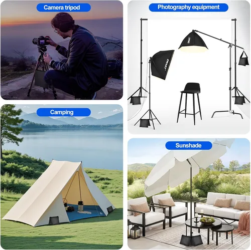 Miniatura 4 de EMART Sistema de soporte de telón de fondo de 8.5 x 10 pies, kit de iluminación profesional para fotografía con bombilla LED de 50 W, reflector, 3