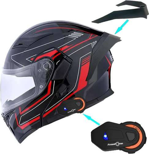 Miniatura 5 de 1Storm Casco modular de cara completa para motocicleta con doble visera abatible, protector solar: HB89