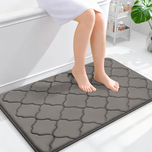 Miniatura 338 de OLANLY Alfombra de Baño de Espuma Viscoelástica de 24 x 16 pulgadas, Ultra Suave y Absorbente, Alfombras de Baño Antideslizantes, Cómodas, Lavables