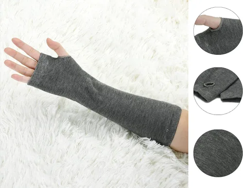 Miniatura 32 de Allegra K Calentadores de brazo sin dedos unisex de moda clásica