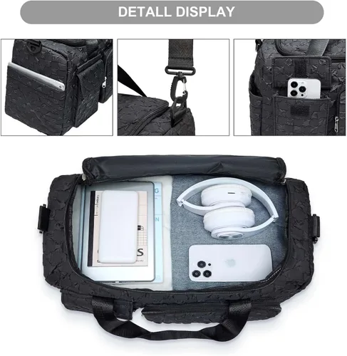 Miniatura 279 de Pequeña bolsa de gimnasio para mujer, bolsa de viaje con compartimento para zapatos