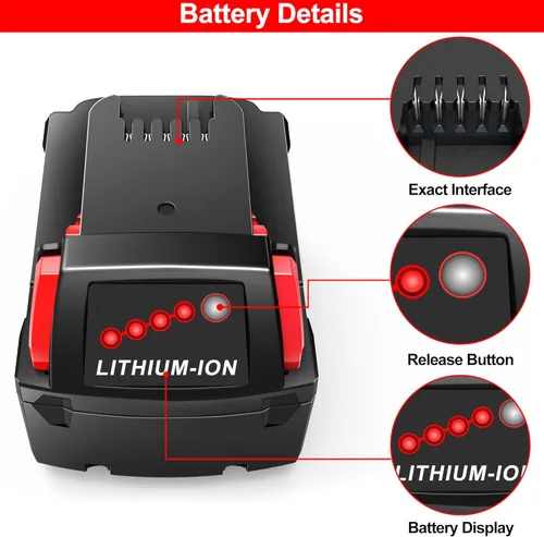 Miniatura 6 de Worthmah Paquete de 2 baterías de 5.0Ah 18V y cargador de repuesto para batería Milwaukee M18 48-11-1850, compatible con cargador de batería m18