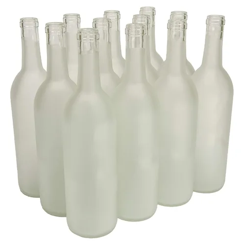 Miniatura 2 de North Mountain Supply W5CG - Botella de cristal de 25.4 onzas líquidas para vino de Burdeos, acabado de corcho con fondo plano, caja de 12