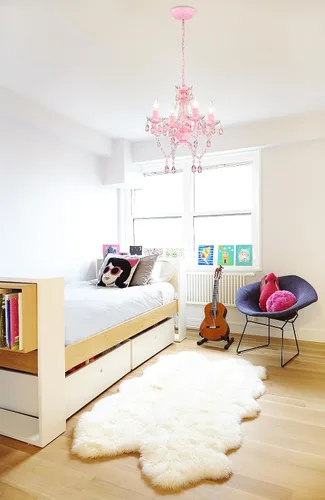 Miniatura 2 de LaLuLa Mini Lámpara de Araña con Cristales de Acrílico Lámpara de Araña Rosa de 4 Luces Lámparas de Araña Modernas para Dormitorio y Habitación