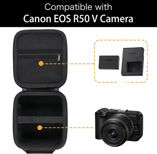 Miniatura 3 de Funda para cámara puede usarse con Canon EOS R50 V con RF-S14-1.181 in F4-6.3 es lente STM PTZ, funda de transporte con correa para el hombro