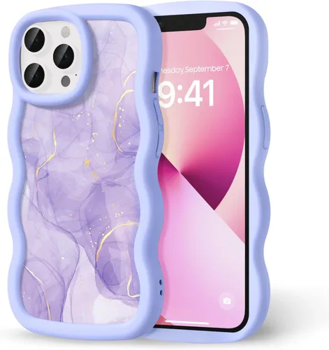 Miniatura 82 de Compatible con iPhone SE/8/7 Funda para Mujeres y Niñas, Marco Ondulado Rizado con Patrón Lindo, Estética Delgada Suave Silicona TPU Parachoques