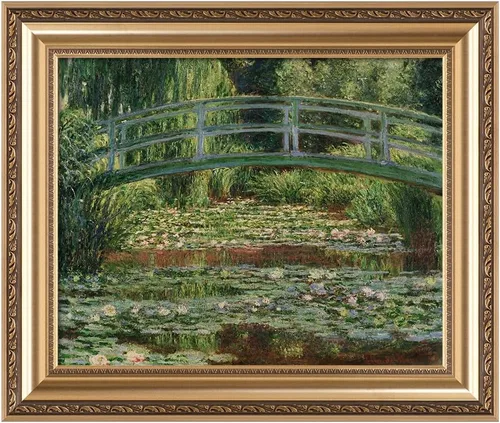 Miniatura 91 de IPIC - Reproducción artística de los lirios de agua de Claude Monet 1906, impresiones giclée coinciden con el marco dorado clásico, arte de pared