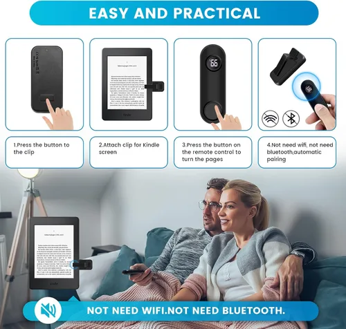 Miniatura 2 de Turner de páginas para Kindle Paperwhite, RF Control remoto Clicker Page Turner Accesorios Kindle para iPhone, iPad, tabletas Android, novelas