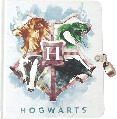 Playhouse Harry Potter Houses of Hogwarts - Diario de páginas rayadas con cerradura y llave para niños