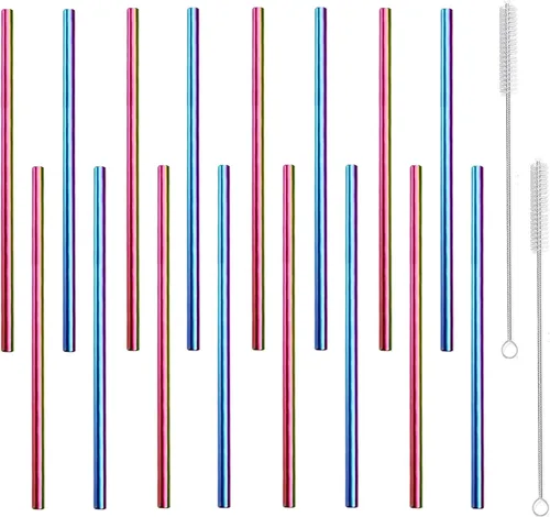 Popotes de Metal Cortos Pequeños Mini de Acero Inoxidable Reutilizables para Beber para Niños Jugo Cócteles Café Bar Fiesta Hogar Oficina