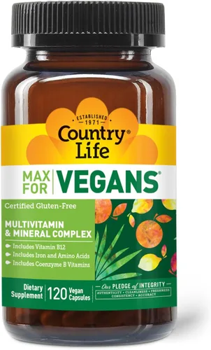 Miniatura 2 de Country Life Max for Vegans - 120 cápsulas veganas - Multivitaminas diarias - Suplemento de apoyo inmunológico - Contiene vitamina B12, hierro