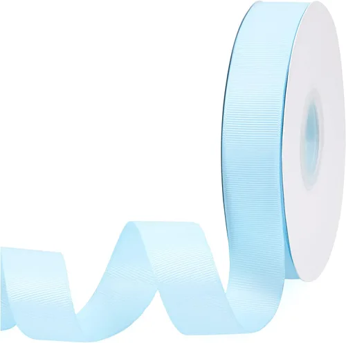 Miniatura 131 de Cinta de grogrén de doble cara de color liso azul bebé de 1-1/2 pulgadas x 50 yardas para envolver regalos, bodas, fiestas, manualidades, lazos