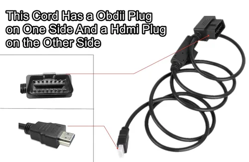Miniatura 4 de OBDII a cable HDMI H00008000, cables de interfaz OBD2 enchufe a adaptador de monitor HDMI apto para Edge CS2 CTS2 CTS3 enchufe monitor reemplazar