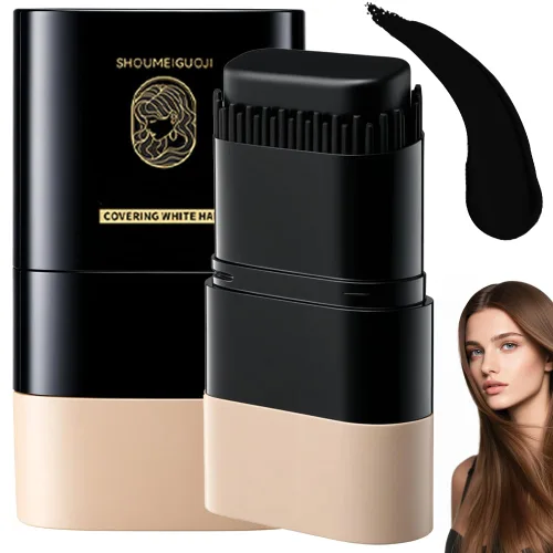 Barra y peine de color de cabello 2 en 1, impermeable, a prueba de sudor, retoque instantáneo de raíces para cabello gris, seguro para mujeres y