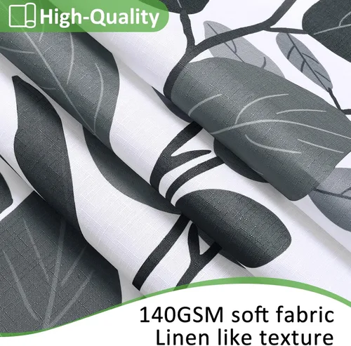 Miniatura 4 de BOODII Cortina de Ducha Floral Gris para Baño Eucalipto Gris Tenue Juego de Cortinas de Ducha Gris y Blanco Moderno Planta Botánica Acuarela Hoja