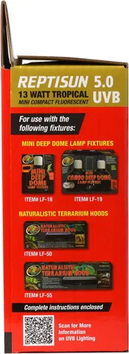 Miniatura 5 de Zoo Med reptisun 5.0 UVB Mini fluorescente compacta (13 vatios), 0