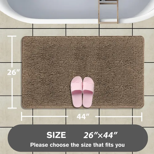 Miniatura 686 de Alfombra de baño pequeña de 12 x 18 pulgadas, lavable y absorbente, antideslizante, alfombra de baño de felpilla gruesa y suave para baño, ducha