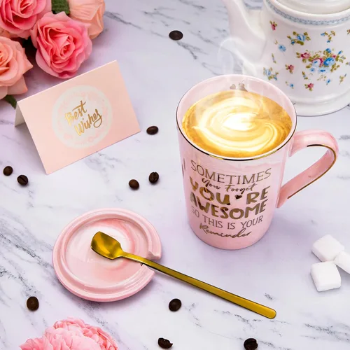Miniatura 5 de Taza de café con texto en inglés "Sometimes You Forget You're Awesome Coffee", regalo de Navidad inspirador para ella, jefa dama empleada compañera