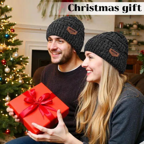 Miniatura 14 de Loritta Gorro de invierno cálido de punto grueso y holgado para hombre