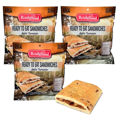 Bridgford Facturación de manzanas – Almacenamiento de alimentos de supervivencia estable – Paquete de 3 – Alimentos nutritivos para senderismo y