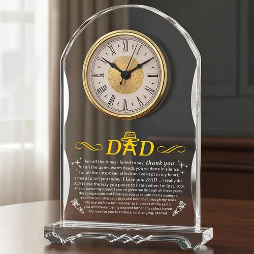 Miniatura 9 de Reloj de Cristal Significativo para Jubilación, Regalos para Mujeres y Hombres, Mejor Jefe de Todos, Feliz Reloj de Jubilación Placa de Regalo