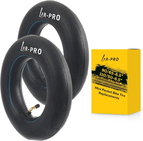 Paquete de 2 tubos interiores de repuesto para mini neumáticos de bolsillo de 90/65-6.5 pulgadas y 110/50-6.5 pulgadas, se adapta a la mayoría de