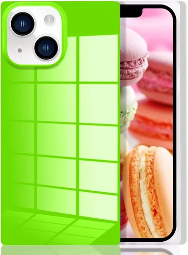 Miniatura 19 de Compatible con Neon Phone Rectangle iPhone 14 Funda para mujer, diseño de lujo de fluorescencia brillante, flexible, suave, delgada, de gel de goma