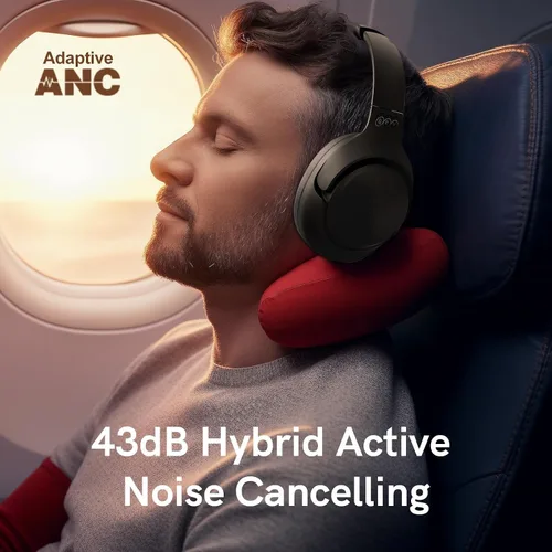Miniatura 2 de QCY Auriculares Bluetooth H3 ANC sobre la oreja, cancelación activa de ruido Bluetooth 5.4 auriculares con micrófonos, sonido de audio de alta Negro