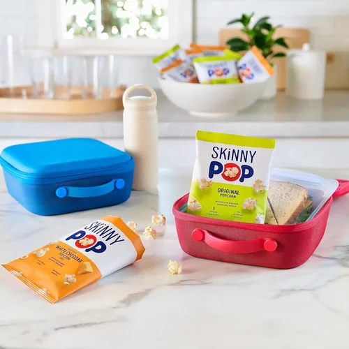 Miniatura 3 de SkinnyPop Palomitas de maíz, queso cheddar blanco, grano entero, aperitivo sin lácteos, bolsas de 1 oz (12 unidades)