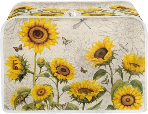 Miniatura 24 de Cubierta para tostadora de 2 rebanadas, protectores de huellas dactilares a prueba de polvo de dibujos animados de abeja, cubierta de tostadora