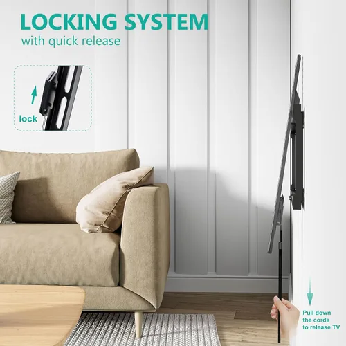 Miniatura 4 de WALI - Soporte de pared para TV de perfil bajo para televisores planos curvos de 37 a 90 pulgadas hasta 165 lbs, montaje de pared de perfil bajo