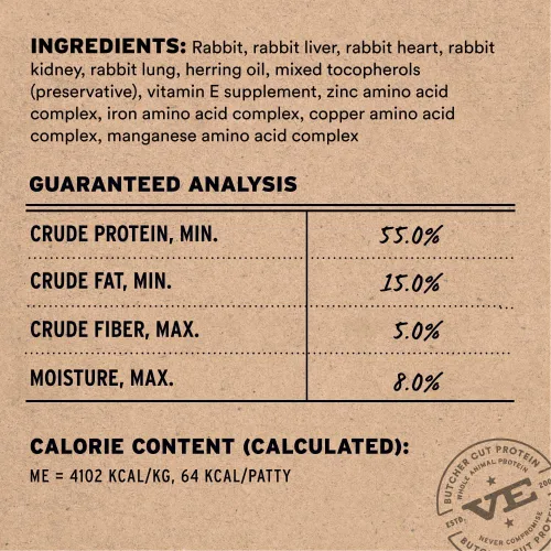 Miniatura 3 de Vital Essentials Alimento crudo liofilizado para perros, mini empanadas de conejo, 14 onzas