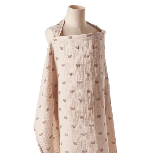 Miniatura 4 de Insular Funda de lactancia de muselina para lactancia materna, fundas de lactancia transpirables con cuello de arco para mamá, delantal de lactancia