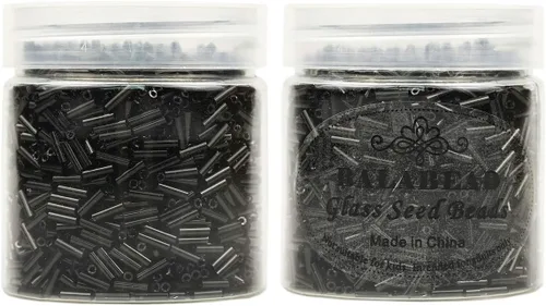 Miniatura 3 de Bala&Fillic Cuentas de cristal de la semilla de la corneta alrededor de 3300pcs/3.53 oz en caja tamaño 0.236x0.079 in negro tubo cuentas de vidrio