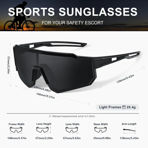 Miniatura 3 de Gafas de sol polarizadas deportivas para hombres y mujeres, gafas de sol para pesca, ciclismo, bicicleta de montaña, béisbol con protección UV Marco
