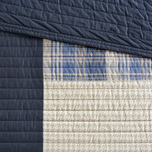 Miniatura 9 de Woolrich - Juego de edredón reversible de algodón, estilo cabaña invertido a color sólido, colcha ligera de retazos para todas las estaciones