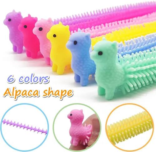 Miniatura 3 de 18 piezas de juguetes de cuerda elástica, juguete sensorial de alpaca, fideos para apretar para niños, niñas, adultos, regalos de fiesta