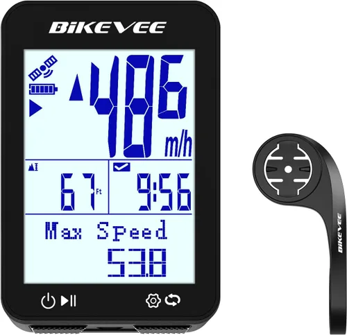 Miniatura 10 de GPS Ordenador de Bicicleta Inalámbrico con Inicio/Parada Automática y Retroiluminación Automática, Bicicleta Odómetro IPX7 Resistente al Agua MPH