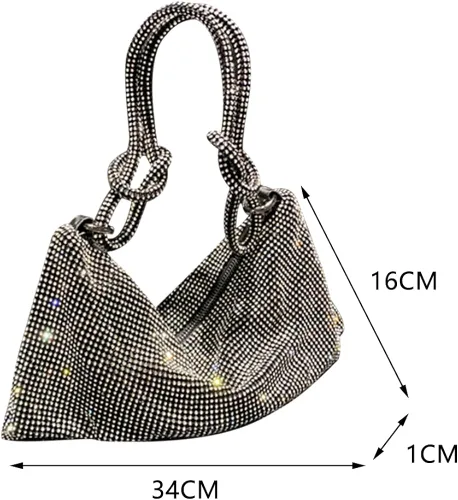Miniatura 5 de Bolso de mano con diamantes de imitación bolso de noche brillante para mujer bolso de noche bajo las axilas bolsas de hombro para cena fiesta boda