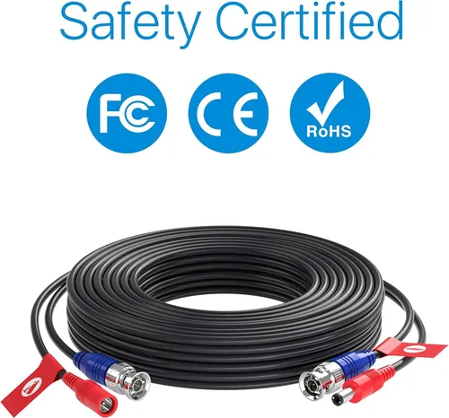 Miniatura 7 de ZOSI Paquete de 1 cable de alimentación de video todo en uno de 33 pies (32.8 ft), cables de cámara de vigilancia de extensión BNC para sistemas DVR