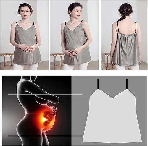 Miniatura 6 de Vestido de maternidad antirradiación para mujeres embarazadas - 5G y chaleco de fibra plateada con protección EMF para embarazo y lactancia
