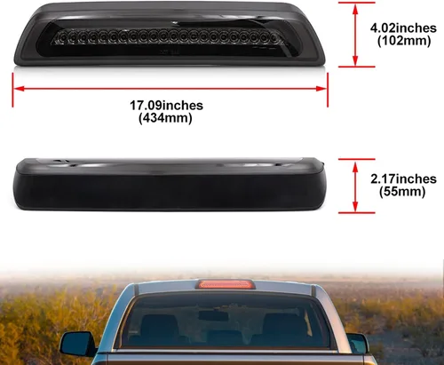 Miniatura 7 de Tercera luz de freno LED de repuesto para camionetas pickup To-yo-ta Tundra XK50 2007-2021, luz estroboscópica LED roja trasera de 3er freno central