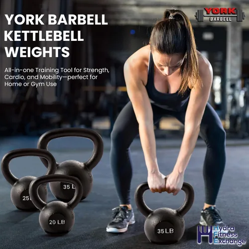 Miniatura 2 de Kettlebell Weights – 5lb to 80lb Cast Iron Kettlebells with Matte Black Finish – Full Body Strength Training & CrossFit Conditioning – Ideal for