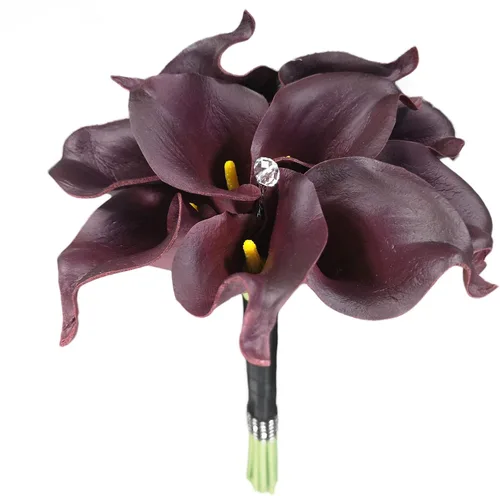 Miniatura 9 de Mini ramos de flores artificiales de 15 pulgadas con 10 tallos (Auroral)